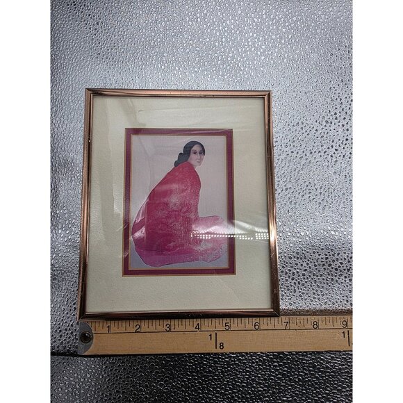 R.C. Gorman Framed Print Titled "Yol Nu Bah" Signed 1972 Haag Art Arizona 7x8 - Picture 5 of 10
